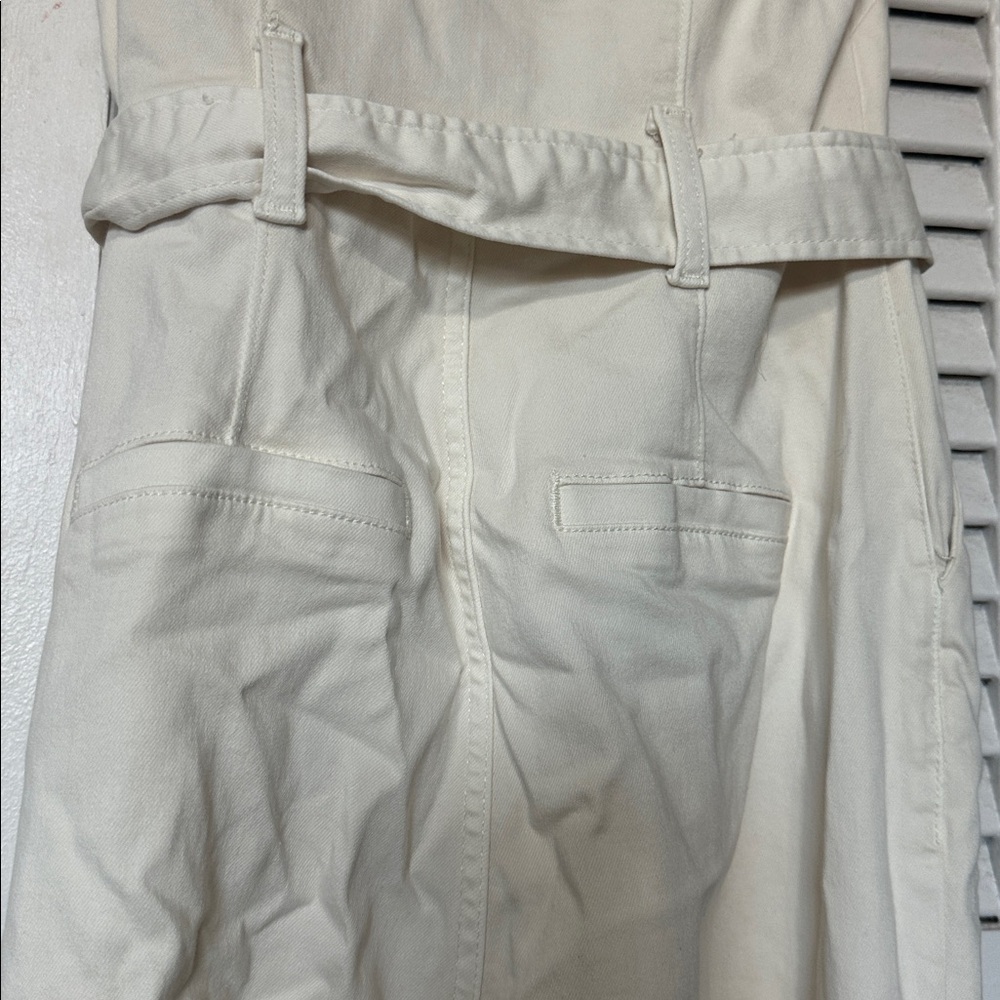 NEW Paige Anessa Stretch-Denim Cream Jumpsuit - Picture 15 of 16